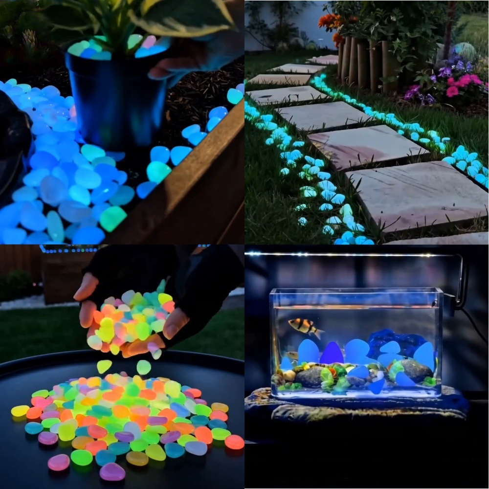 Aquarium Planted Tank - 다채로운 야광 조약돌 정원석, 야외 정원