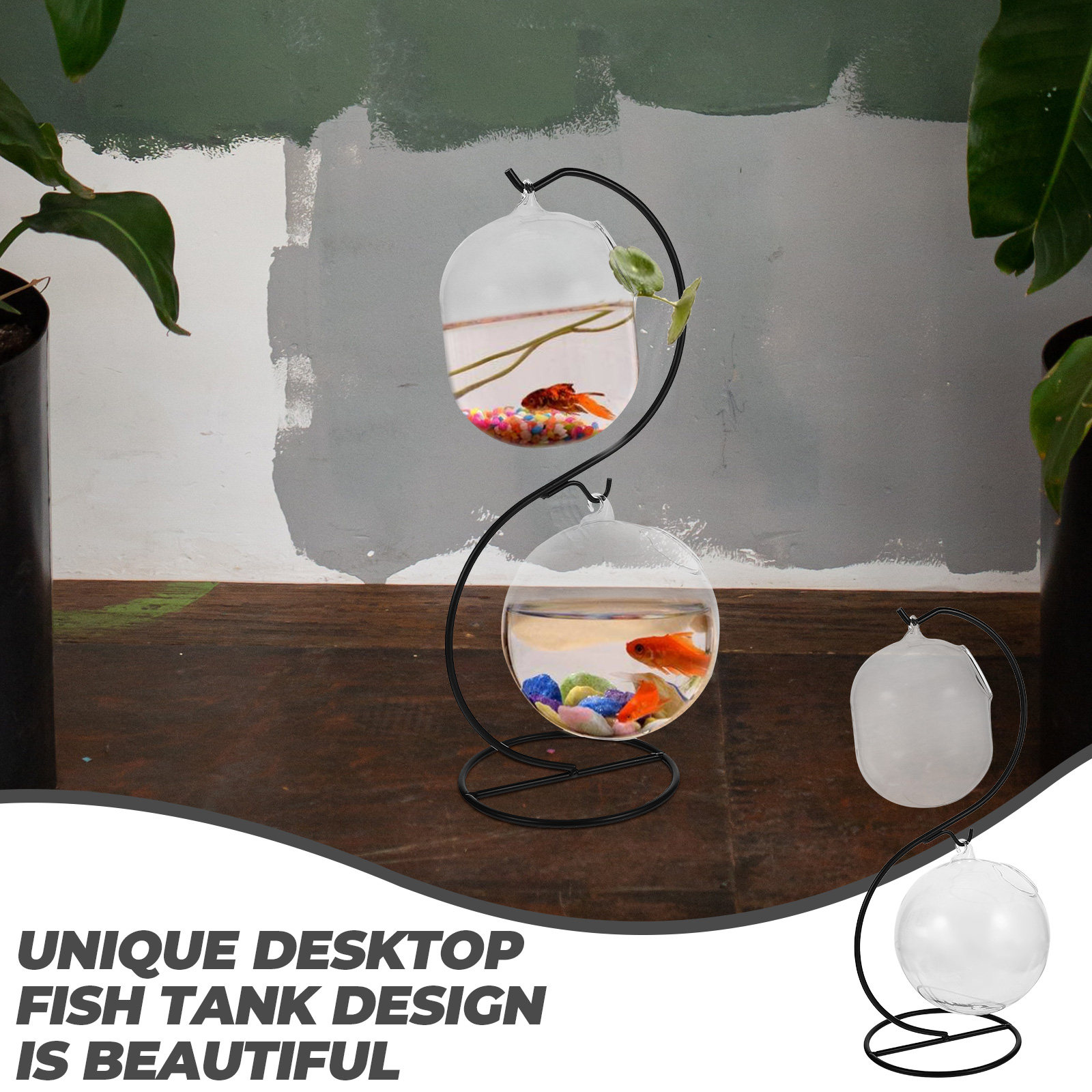Aquarium Planted Tank - 투명 데스크탑 어항 유리 수족관 세트